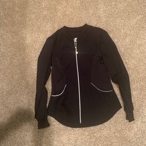 Cherokee Black Luxe Women’s Zip Scrub Jacket Small